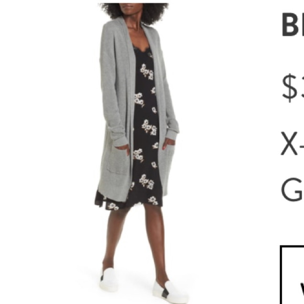 Grey long cardigan from Nordstrom